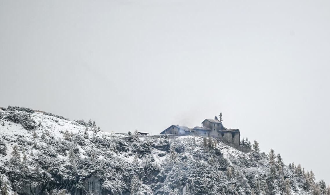 Das Kehlsteinhaus wurde durch den Brand schwer zerstört. 