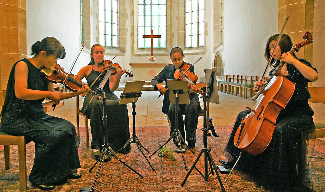 Publikum feiert das „Lotus String Quartet“ Das „Lotus String Quartet“. Foto: privat