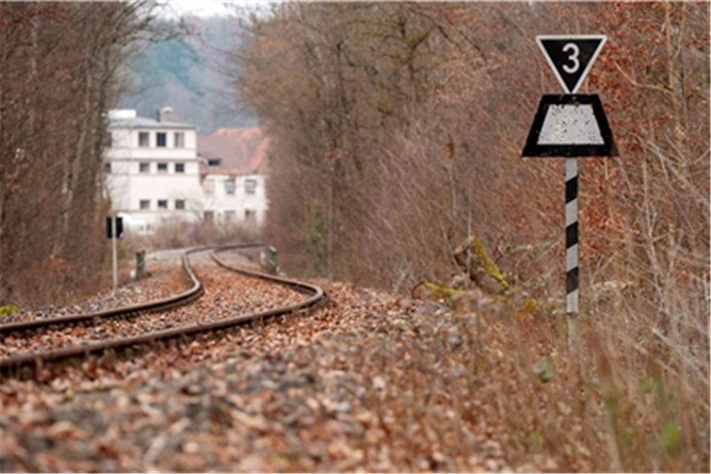 Das Maulbronner Stichgleis hat im Hinblick auf mögliche Nutzer eines regelmäßigen Zugverkehrs mehr Potenzial, als es manche Beobachter erwartet haben. Jetzt könnte deshalb eine Machbarkeitsstudie folgen. Im Hintergrund ist ein Gebäude des neuen Wohnquartiers auf dem ehemaligen „Schmid&Wezel“-Areal zu sehen, das die jüngste Potenzialstudie wohl nicht unerheblich beeinflusst hat. Foto: Fotomoment