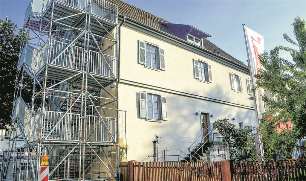 Das Nottreppen-Provisorium am Kaffeemühlenmuseum soll enden. Foto: Archiv