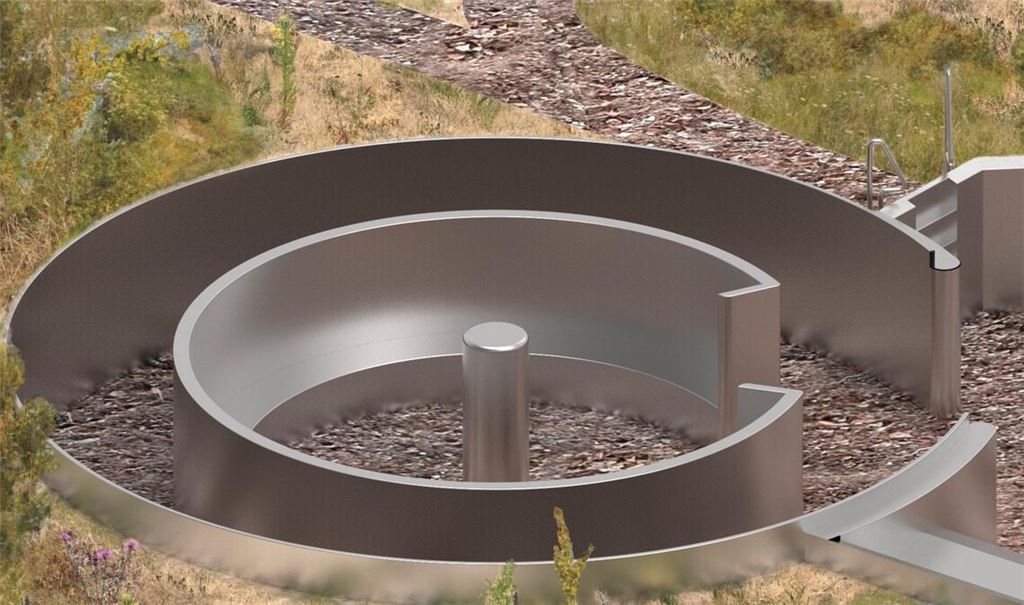 Das Ornamenta-Team möchte auf dem Ziegeleigelände ein Kunstwerk installieren, das auf einem Becken aus dem Pforzheimer Emma-Jaeger-Bad aufbaut. Foto: privat