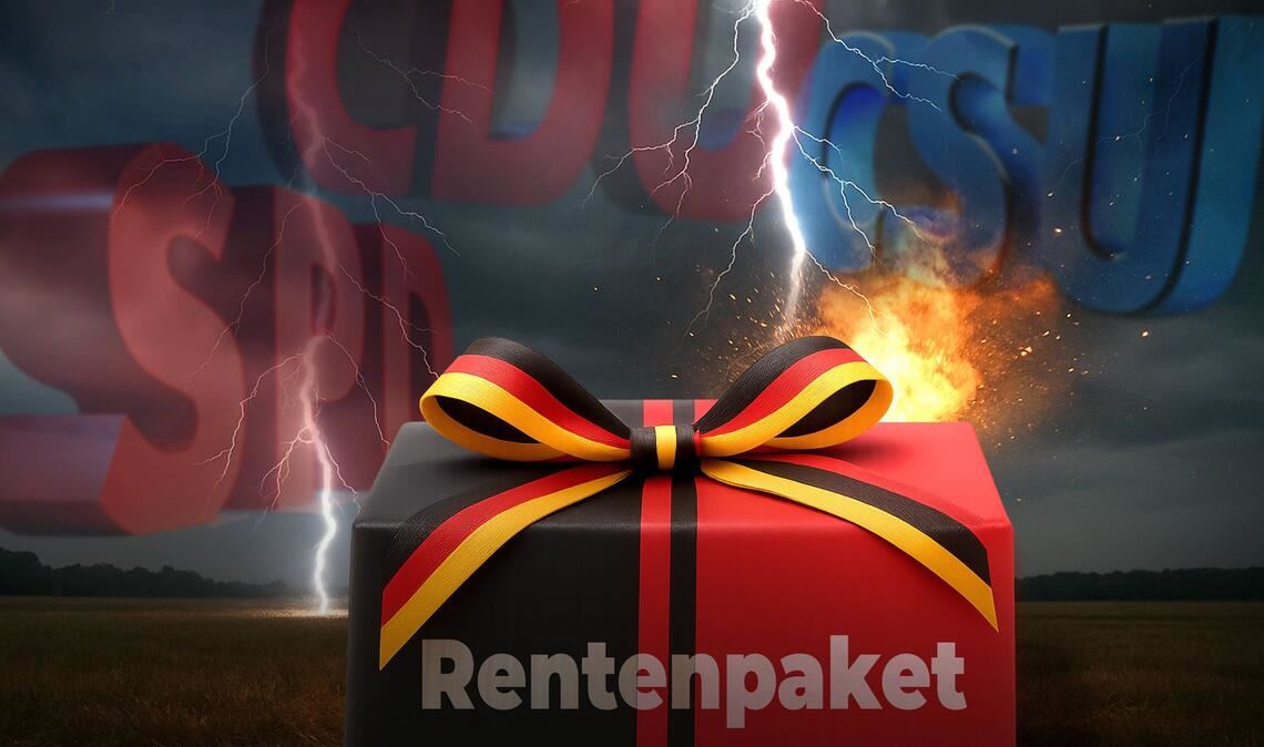 Das Rentenpaket hat sich zu einer explosiven Mischung für die schwarz-rote Koalition entwickelt (Fotomontage).