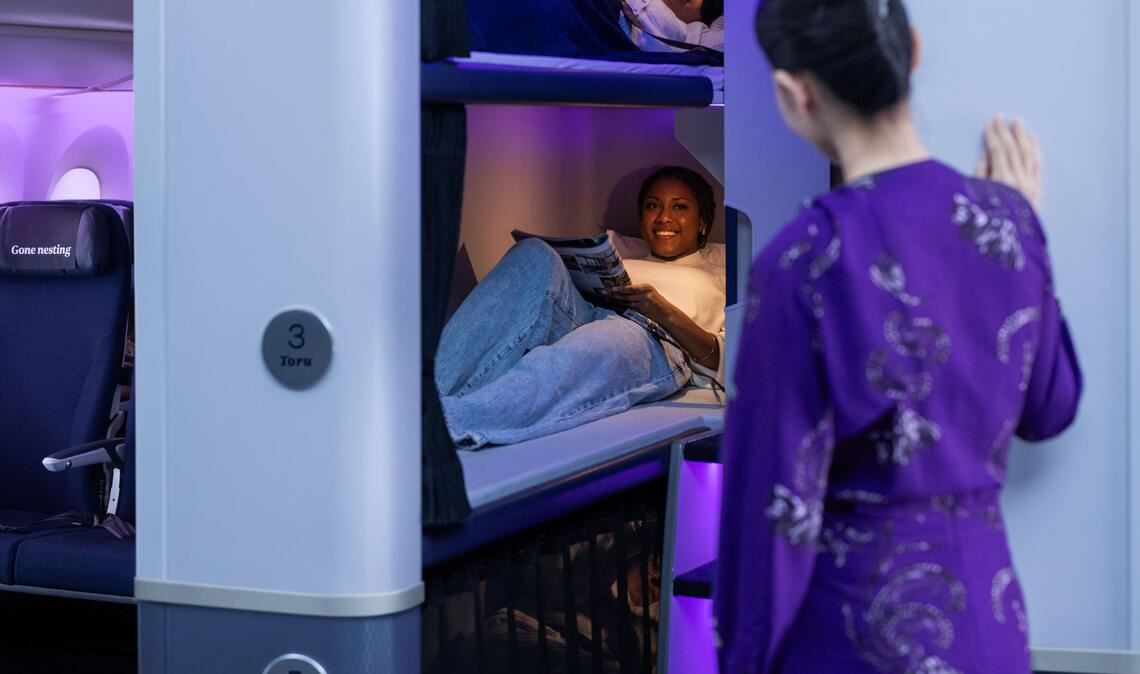 Das "Skynest" ist eine Art Etagenbett mitten in der Boeing 787-9 Dreamliner.