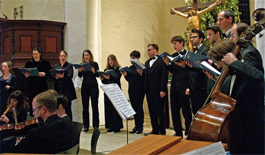 Das Stuttgarter Chor- und Instrumental-Ensemble in der Knittlinger St. Leonhardskirche.Foto: Filitz