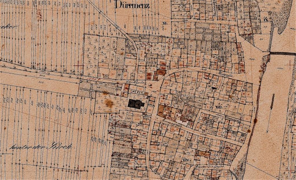 Das Urkataster von 1835 gibt Auskunft über Wege- und Gebäudenummern und zeigt einige Straßennamen, die so oder so ähnlich noch heute gültig sind.Stadtarchiv Mühlacker (2), Becker