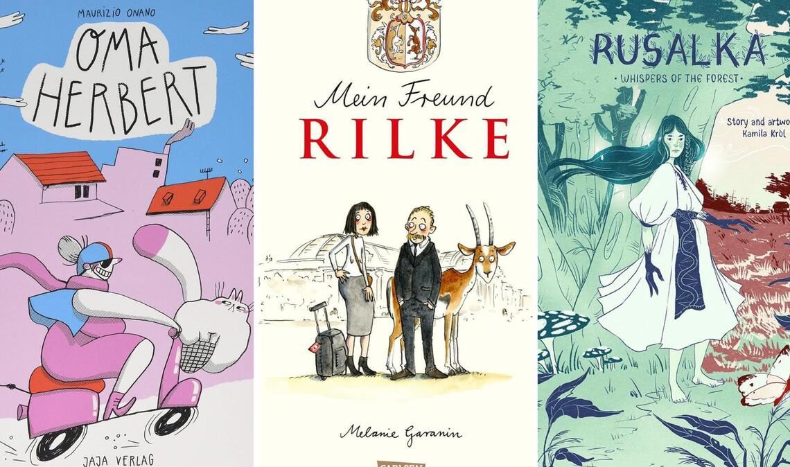 Das alles und viel mehr sind die Stuttgarter Comictage: Maurizio Onanos „Oma Herbert“, Malnie Garanins „Mein Freund Rilke“ und Kamila Kròls „Rusalka“.
