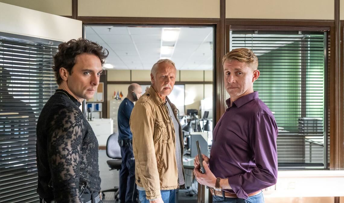 Das deutsch-polnische Ermittlerteam Ross, Rogov und Wiktoir Krol (Klaudiusz Kaufmann, von links)