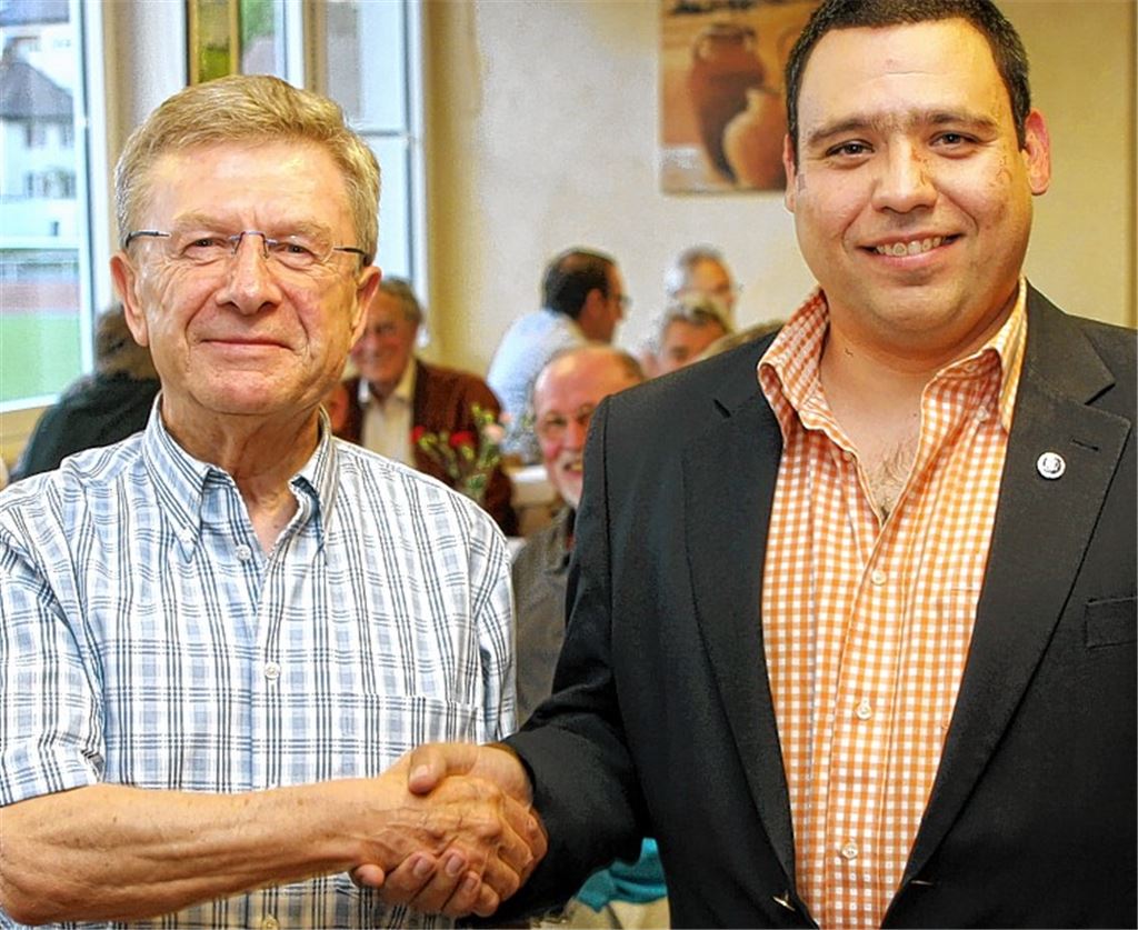 Das neue Führungsduo bei 08 Mühlacker: Sergio de Sousa (re.) und Wasyl Czmal. Foto: Kollros