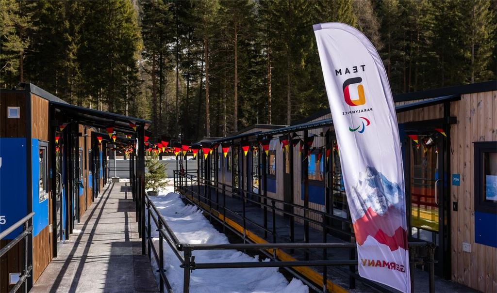 Das olympische Dorf in Cortina.