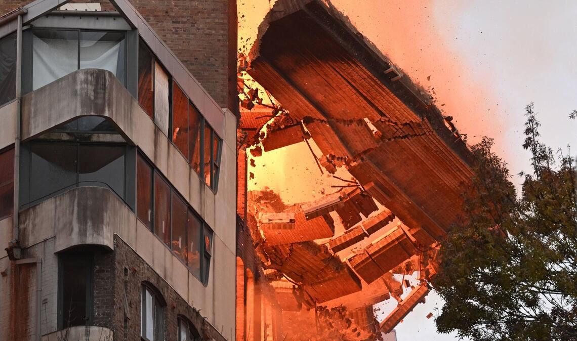 Das unbewohnte Gebäude im Zentrum von Sydney wurde bei dem Brand zerstört.