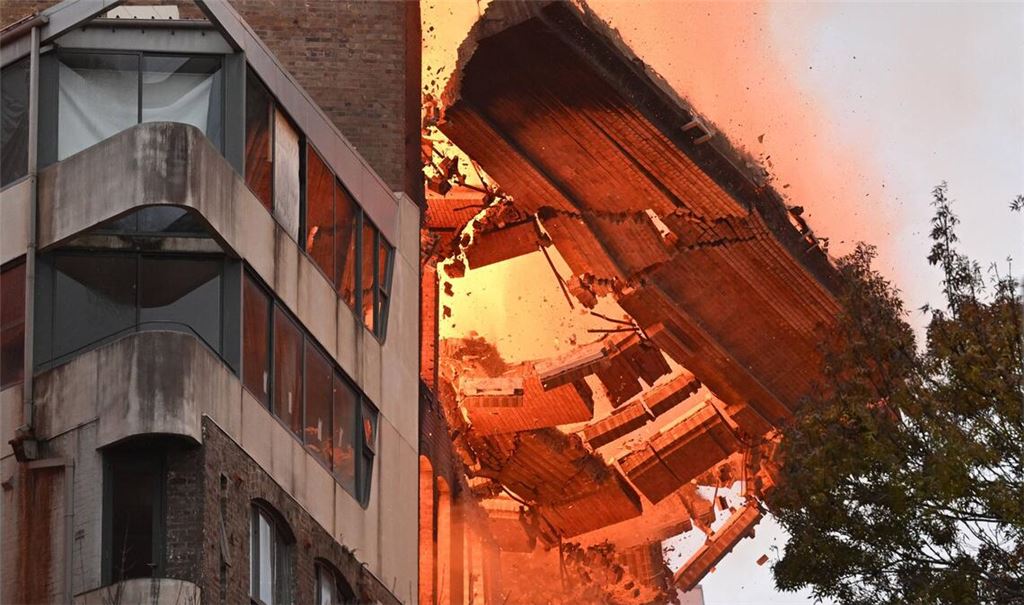 Das unbewohnte Gebäude im Zentrum von Sydney wurde bei dem Brand zerstört.