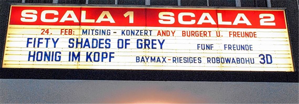 Demenz und Erotik: zwei Filme, zwei völlig unterschiedliche Themen. Der vielbeachtete Streifen „Fifty Shades of Grey“ hat in Mühlacker keinen ungewöhnlichen Ansturm im Kino ausgelöst. Foto: Stahlfeld