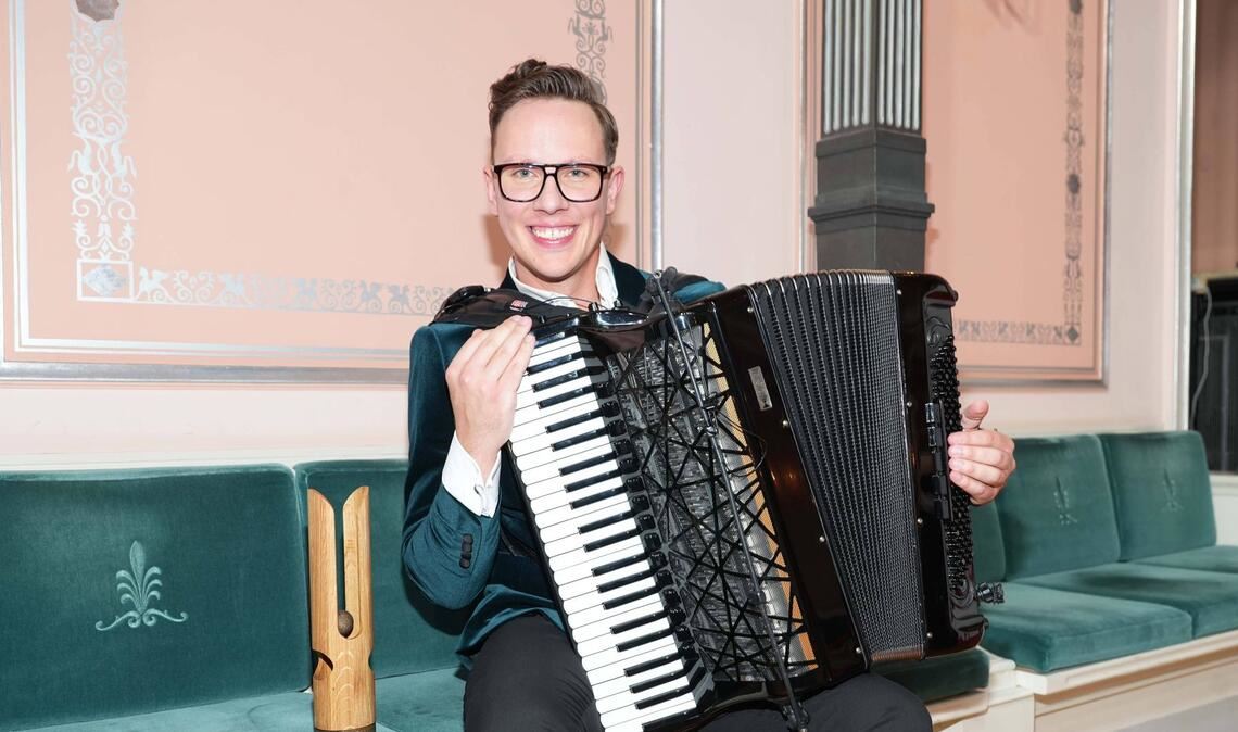 Der Akkoreonist Martynas Levickis