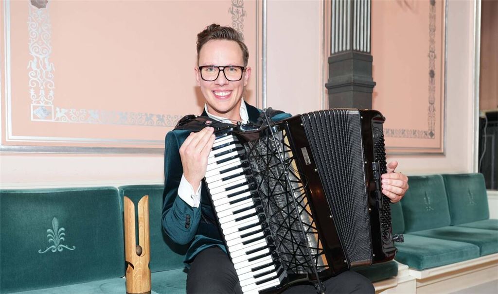 Der Akkoreonist Martynas Levickis