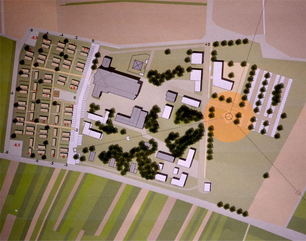 Der Bauplan für die Tiny-House-Siedlung unter dem Sender. Foto: Stahlfeld