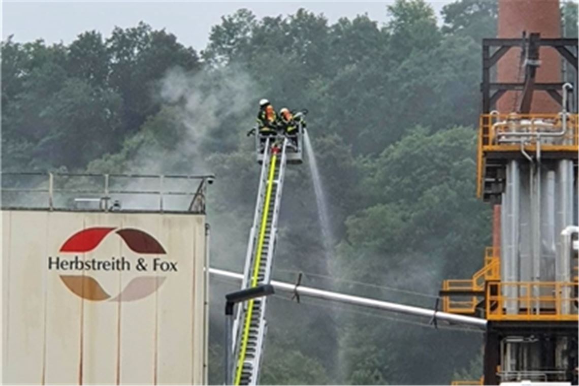 Der Brand greift auf das Dach derSilo-Anlage über. Foto: Myroshnichenko