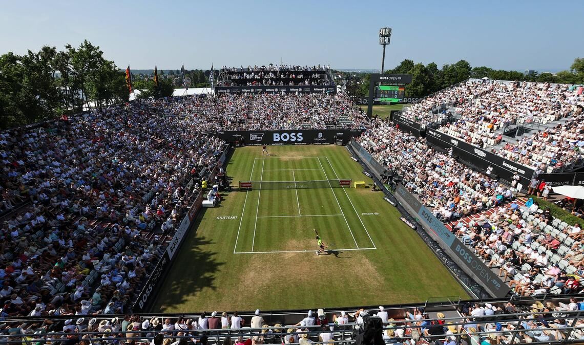Der Center Court des Turniers auf dem Gelände des TC Weissenhof.