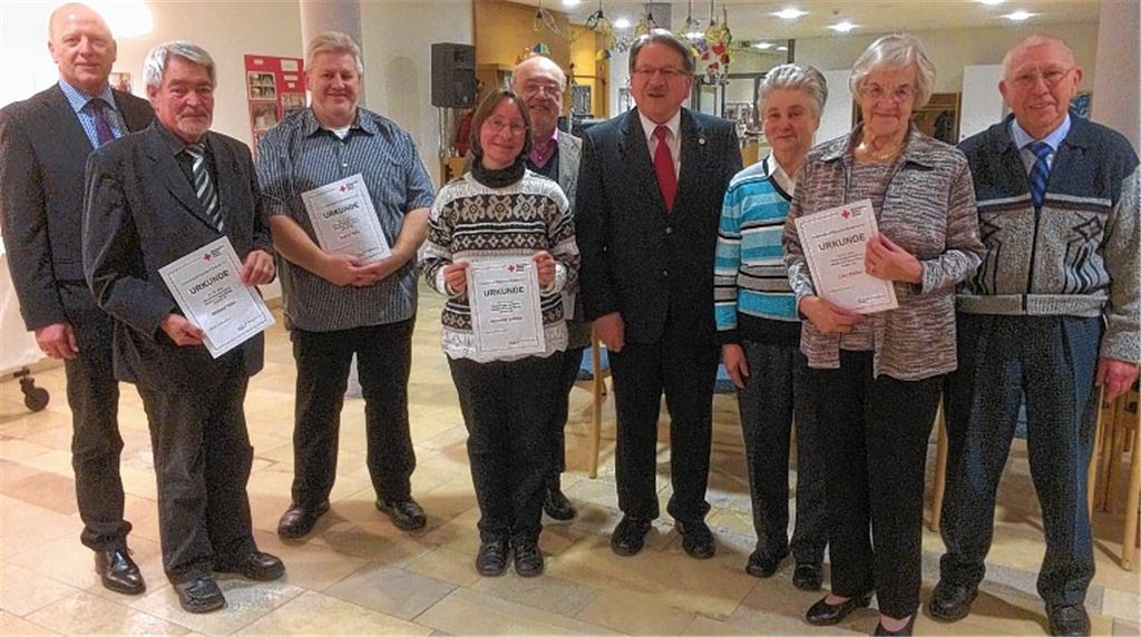 Der DRK-Kreisverband bedankt sich bei seinen langjährigen Fördermitgliedern.