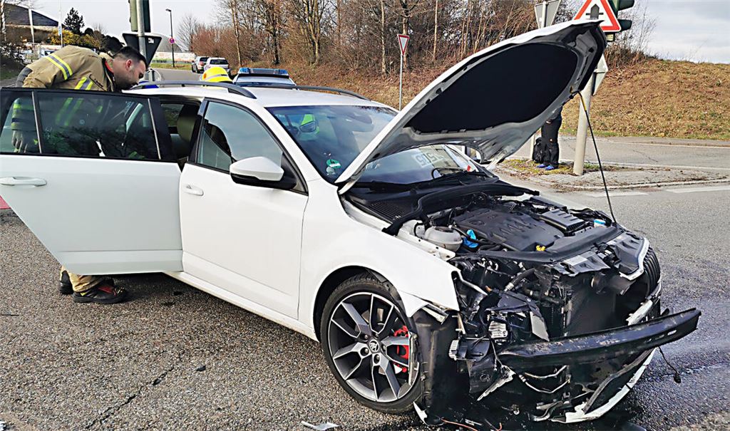 Der Fahrer klagt nach dem Unfall über Rückenschmerzen. Fotos: Recken