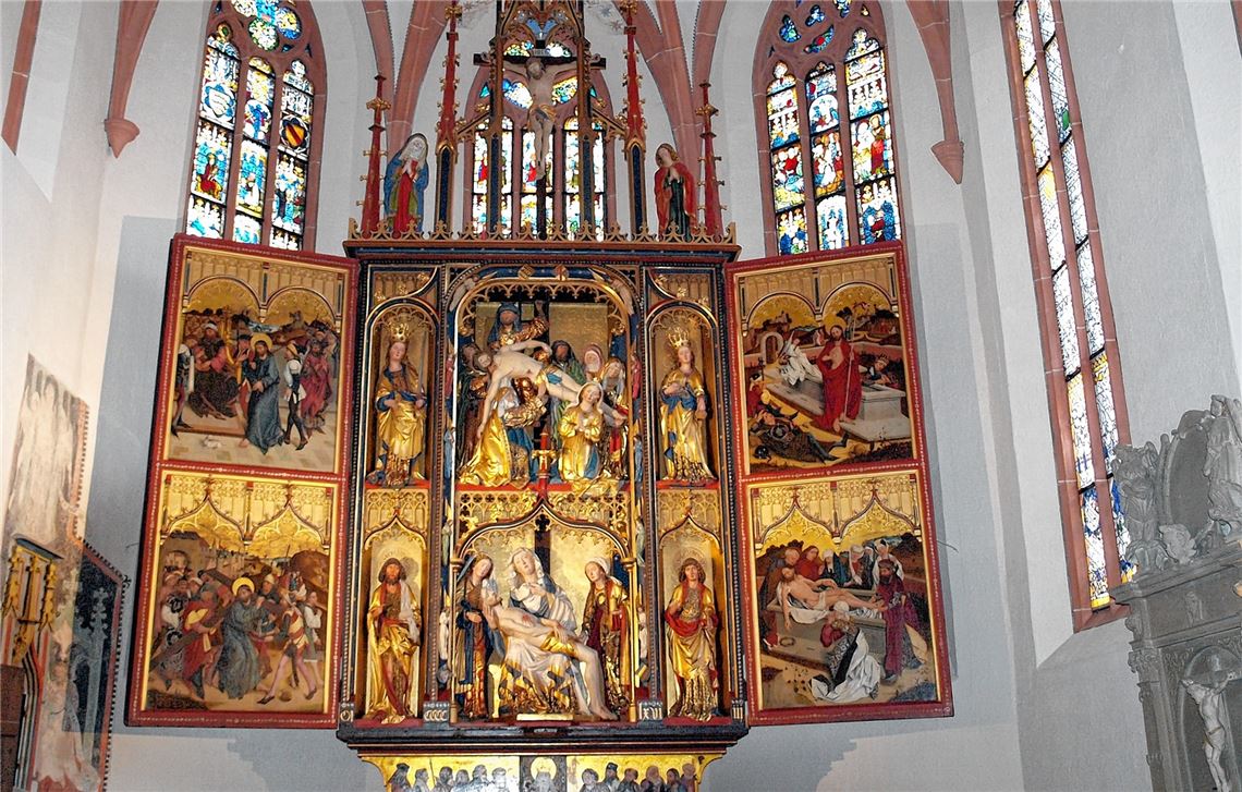 Der Flügelaltar der Tiefenbronner St. Maria Magdalena Kirche ist berühmt.