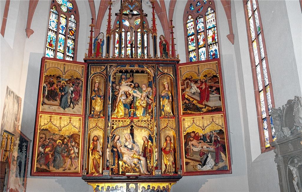 Der Flügelaltar der Tiefenbronner St. Maria Magdalena Kirche ist berühmt.