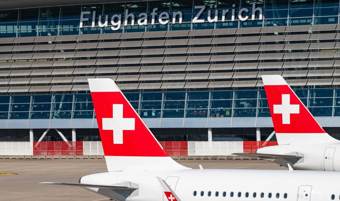 Der Flughafen Zürich liegt nah an der deutschen Grenze und wird auch von vielen deutschen Fluggästen genutzt.