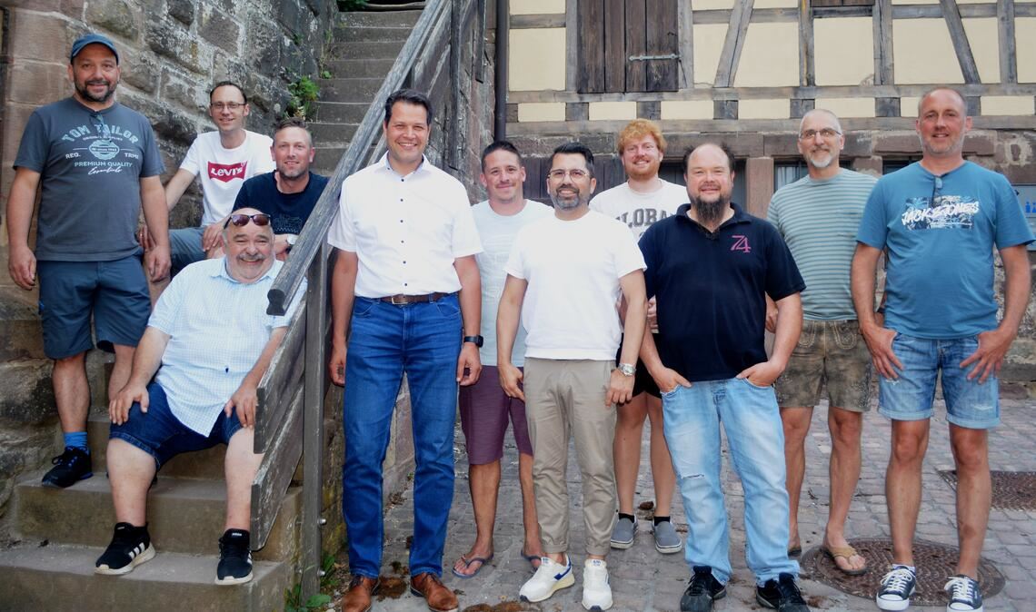 Klosterfest gerettet –mit einigen Veränderungen Der Förderverein Maulbronn Kultur hat eine neue Vorstandschaft. Vorsitzender ist nun Bürgermeister Aaron Treut (5.v.li.). Foto: Stahlfeld