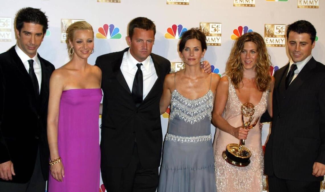 Der "Friends"-Cast im Jahr 2002: David Schwimmer, Lisa Kudrow, Matthew Perry, Courtney Cox, Jennifer Aniston and Matt LeBlanc (v. l.).