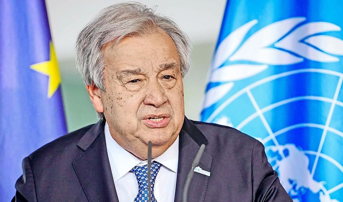 Der Generalsekretär der Vereinten Nationen António Guterres. Israel hat die Zusammenarbeit mit ihm aufgekündigt (Archivfoto).