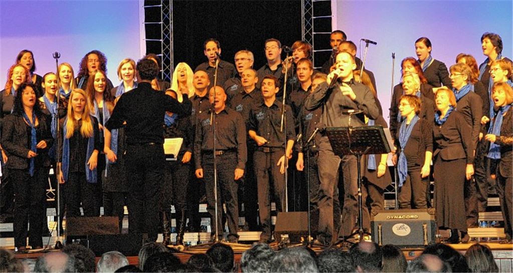 Der Gospelchor Lingenfeld begeistert in der Illinger Stromberghalle. Foto: Stahlfeld