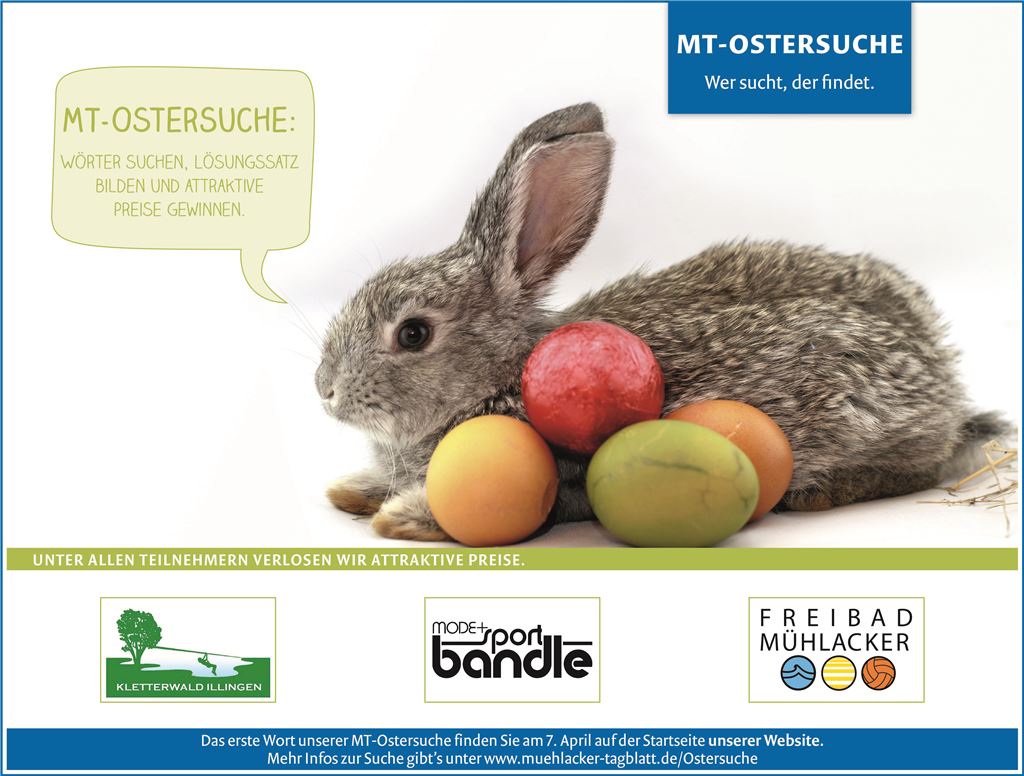 Der Hase hilft bei der Ostersuche.