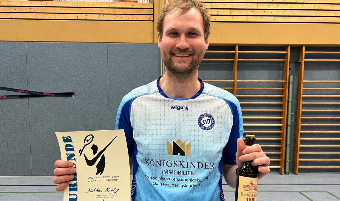 Matthias Munzig holt zwei Medaillen für Illingen Der Illinger Matthias Munzig freut sich über den dritten Platz. Foto: privat