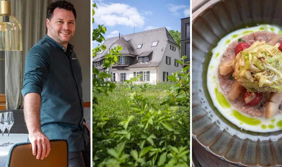 Das Restaurant mit der besten Lage am Bodensee – und Essen zum Teilen Der Küchenchef Philipp Heid hat sich das Konzept für das Restaurant Pinus in der Villa Gminder ausgedacht. Serviert werden kleine Portionen zum Teilen wie Quinoa von der Alb mit kalt geräuchertem Saibling und Spitzkohlsalat.