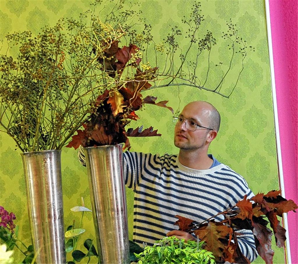 Der Landesmeister der Floristen liebt das Außergewöhnliche und das Wechselspiel zwischen Hinguckern und Hidden Champions.Foto: Hansen