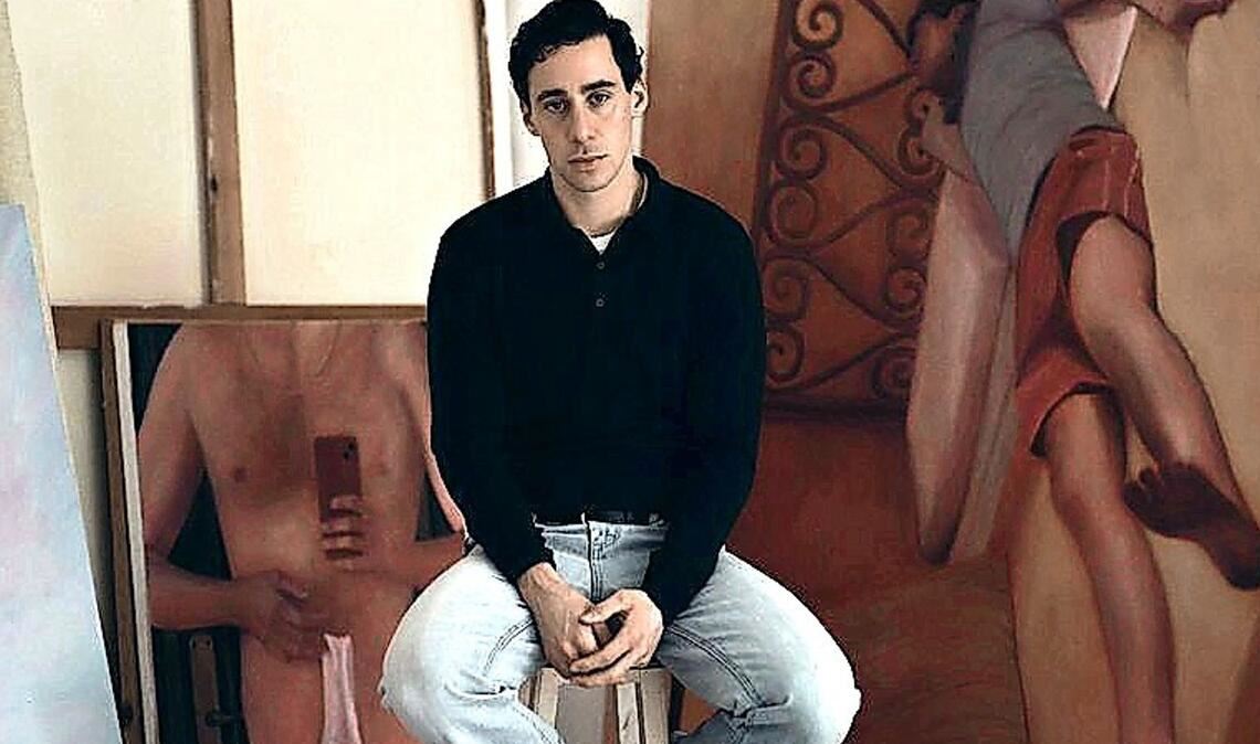 Der Maler Amit Berman in seinem Studio