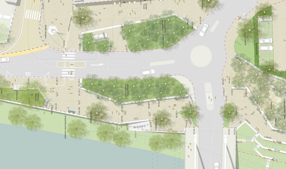 Der Plan des Landschaftsarchitekten Michael Glück aus Stuttgart verspricht einen neuen, grünen Ortseingang für Dürrmenz. Foto: Archiv