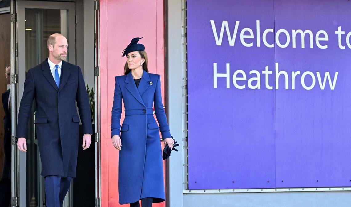 Der Prinz und die Prinzessin von Wales treffen am Flughafen London Heathrow ein, um Bundespräsident Frank-Walter Steinmeier (nicht im Bild) zu seinem dreitägigen Staatsbesuch zu begrüßen.