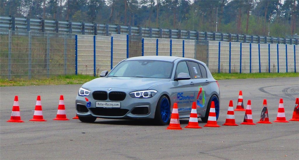 Der RS-BMW M140i xDrive von Udo Roller beim Slalom des MSC Ladenburg. Foto: privat