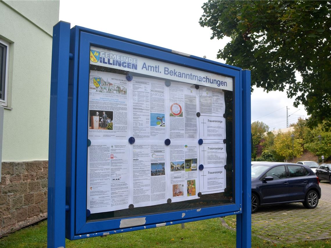 Der Schaukasten beim Schillerplatz in Illingen. Foto: Stahlfeld