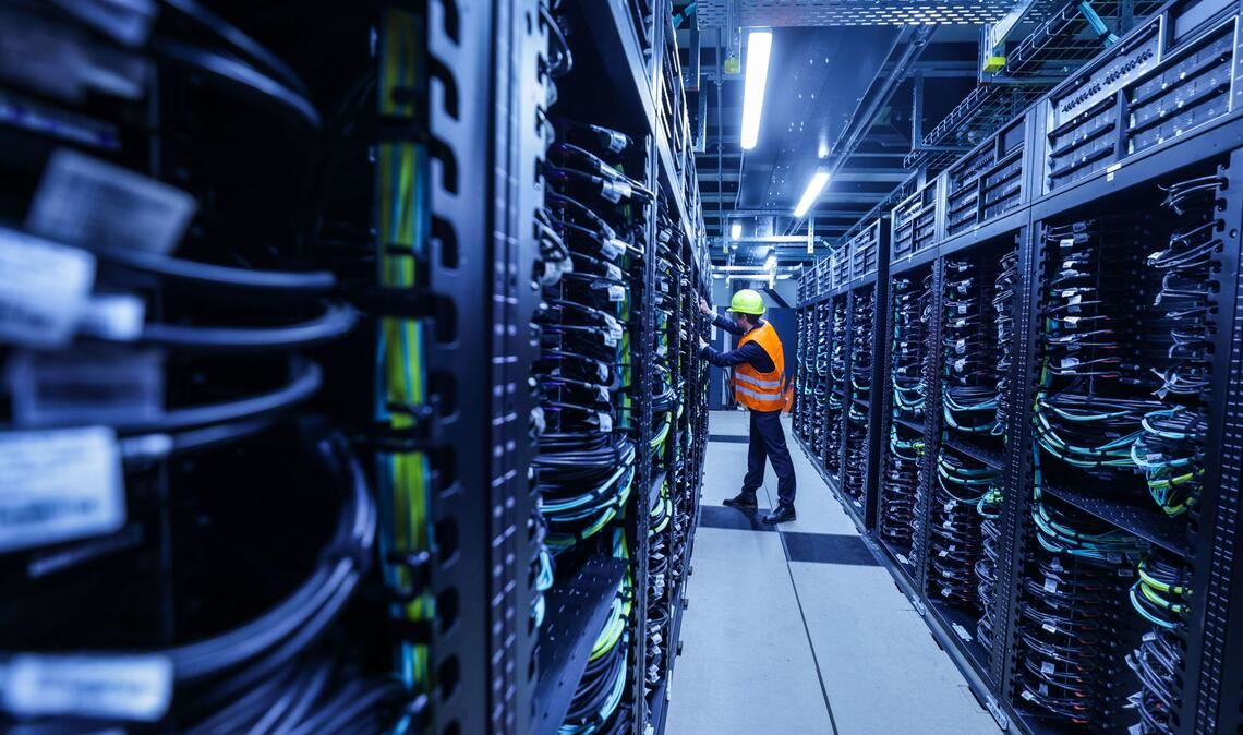 Der Supercomputer "Jupiter" im Forschungszentrum Jülich ist von Bundeskanzler Friedrich Merz und NRW-Ministerpräsident Hendrik Wüst offiziell in Betrieb genommen worden (Archivbild).