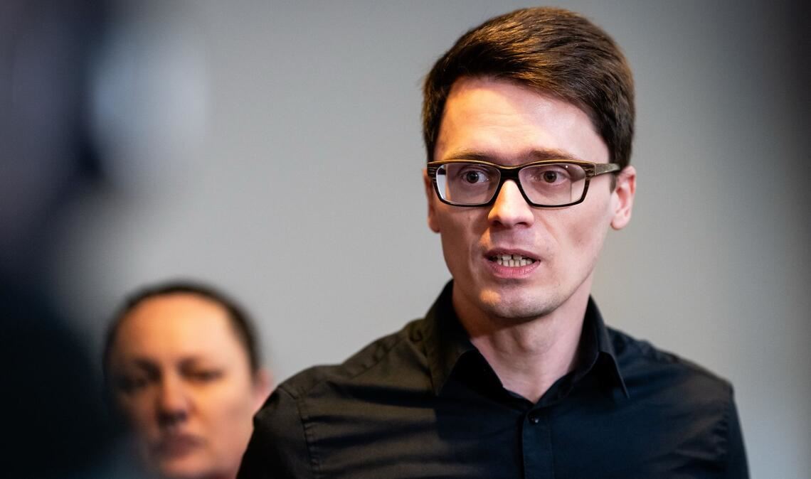 Der Thüringer Linksfraktionschef Christian Schaft spricht von einer "Zufallsmehrheit". (Archivbild)