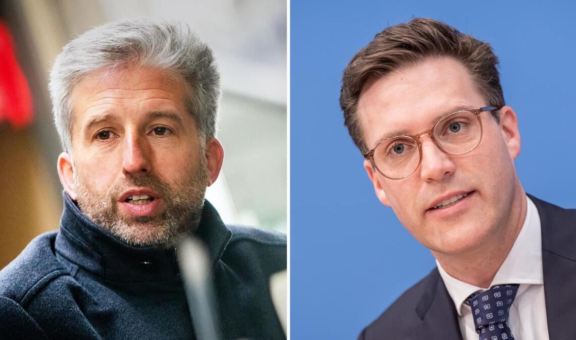 Der Tübinger OB Boris Palmer (links) hat sich zu der Diskussion um CDU-Spitzenkandidat Manuel Hagel geäußert.