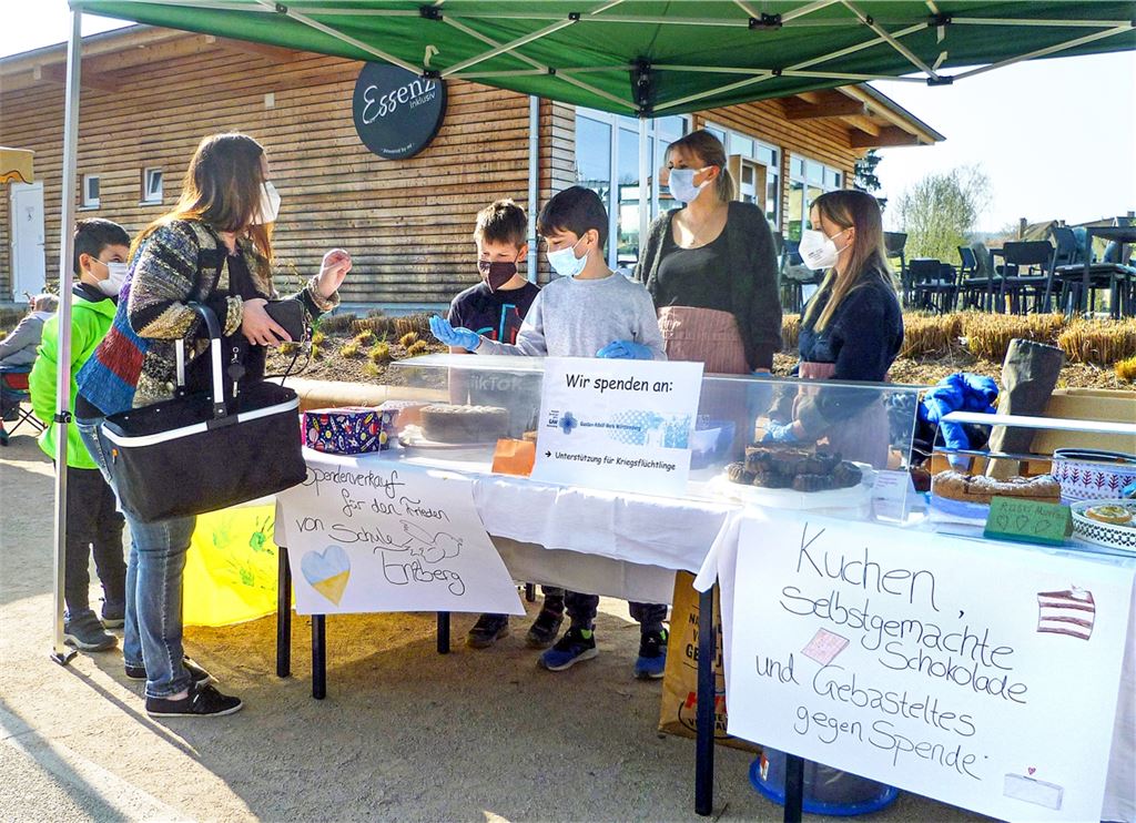 Der Verkaufsstand der Schule. Foto: privat