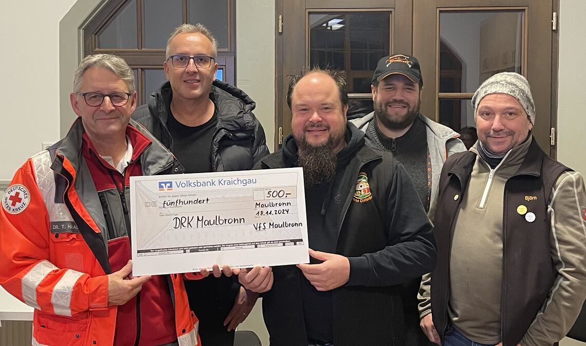 Der Vorsitzende des DRK-Ortsverbands Prof. Dr. Thomas Haalboom (li.) freut sich über die Spende. 