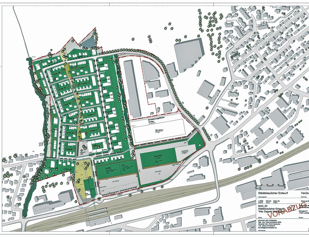 Der aktuelle Plan für die Ziegelei, wo ein Wohngebiet entstehen soll. Zeichnung: Stadt Mühlacker