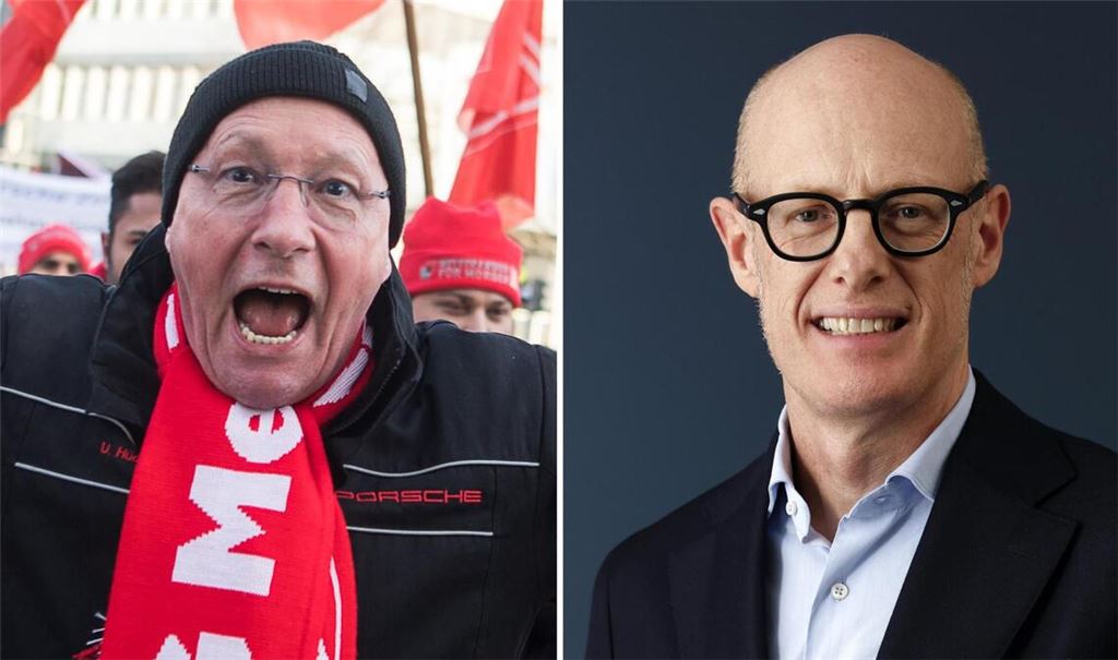 Der einstige Arbeiterführer Uwe Hück (li.) und der neue Porsche-Chef Michael Leiters kennen sich seit 20 Jahren.