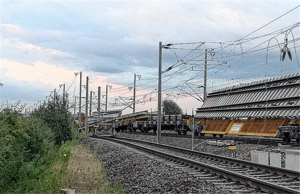 Güterzug entgleist bei Bretten