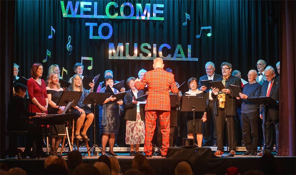 Der gemischte Chor des Gesangvereins Frohsinn erfreut am Konzertabend mit bekannten Musical-Melodien. Fotos: Stahlfeld