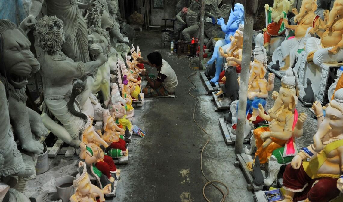 Bilder des Tages Der letzte Schliff für den Elefantengott Ganesha vor dem Ganesh Chaturthi-Fest