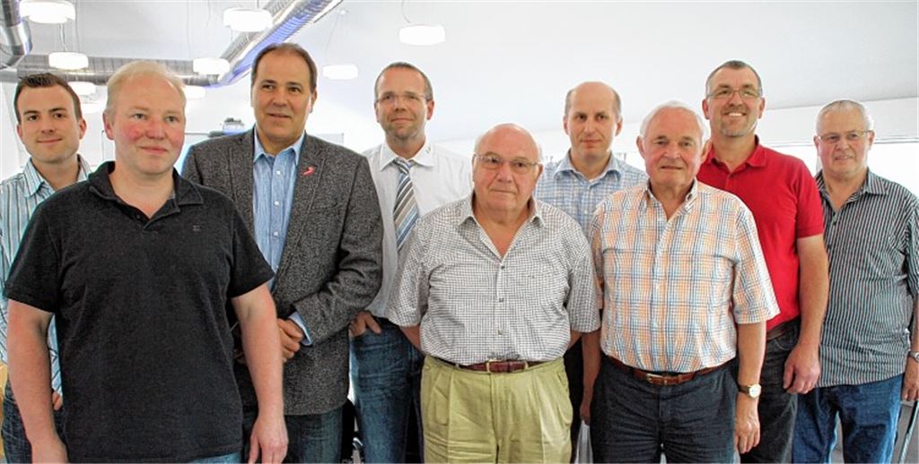 Der neu gewählte Vorstand der regionalen Fleischerinnung. Dritter von links: der alte und neue Obermeister Fritz Staib, Vierter von links: sein Stellvertreter Andreas Beier. 